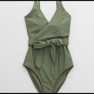 Aerie wrap long swimsuit - green - full coverage